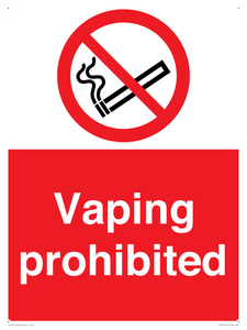 Vaping prohibited